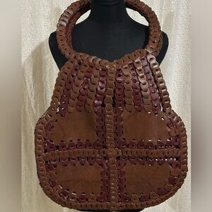 Handcrafted Brown Leather Statement Tote